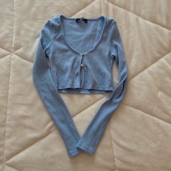 Bershka Cami and Cardigan Set in Baby Blue - Picture 3 of 5